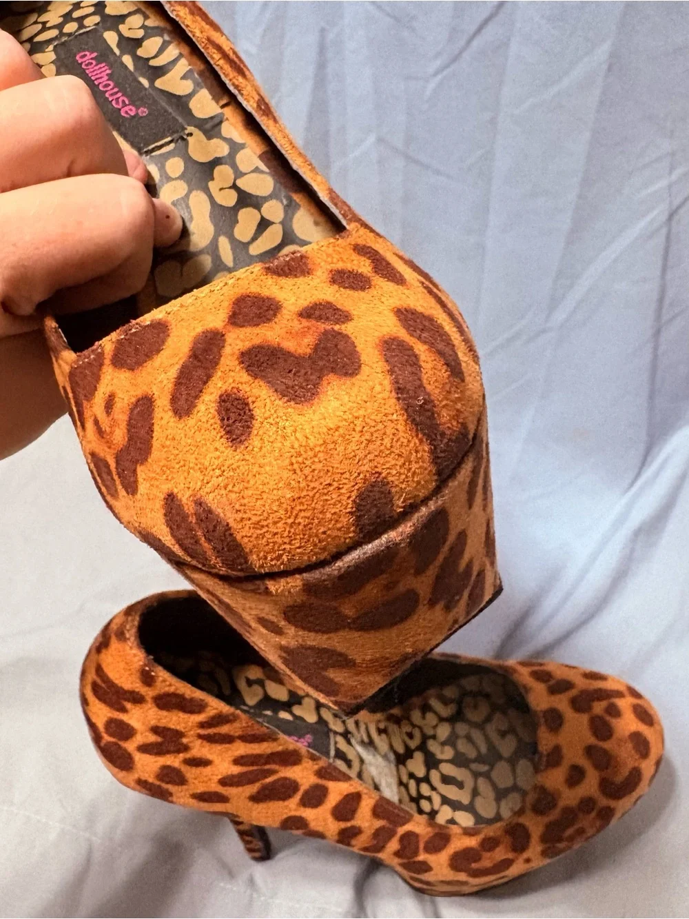 Leopard Platform Stilettos Dollhouse Provoke Hidden Platform Pumps Y2K Clubwear